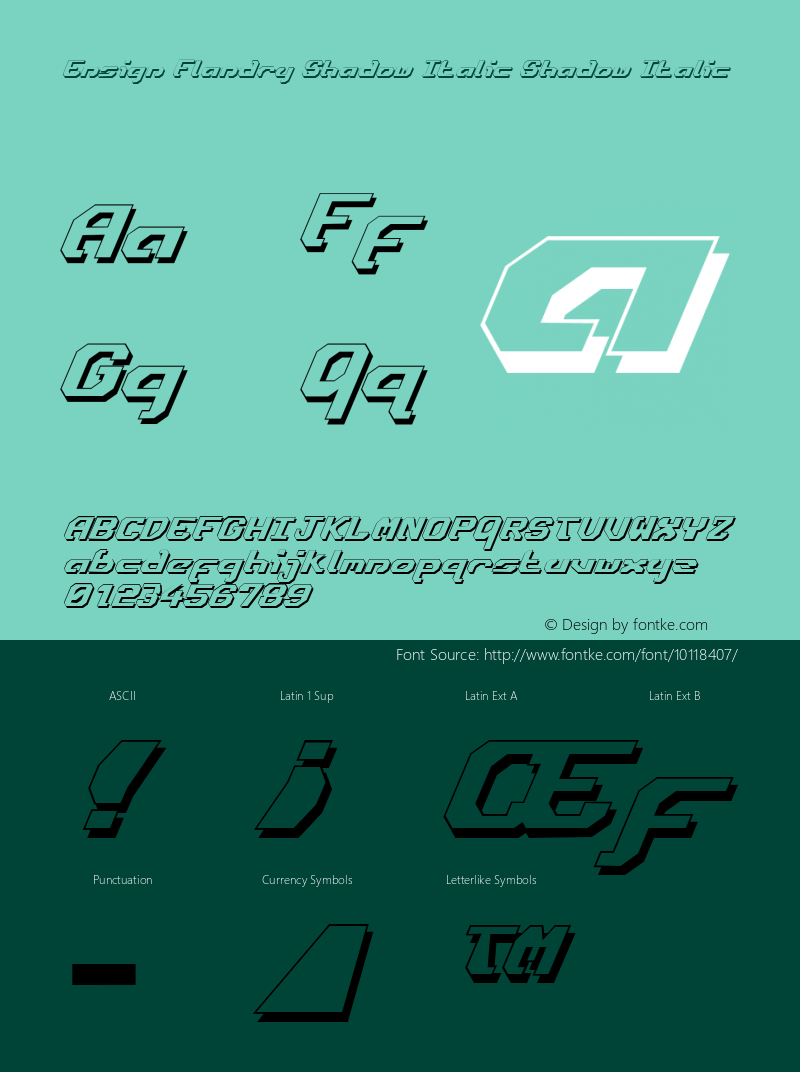 Ensign Flandry Shadow Italic Shadow Italic 2图片样张