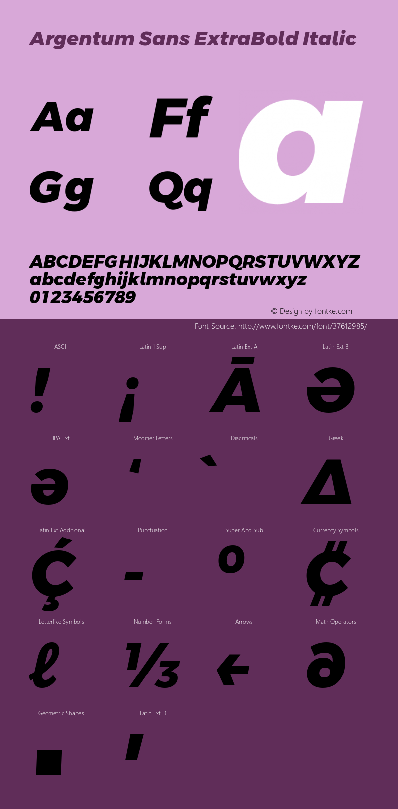 Argentum Sans ExtraBold Italic Version 2.00;August 24, 2019;FontCreator 11.5.0.2425 64-bit图片样张