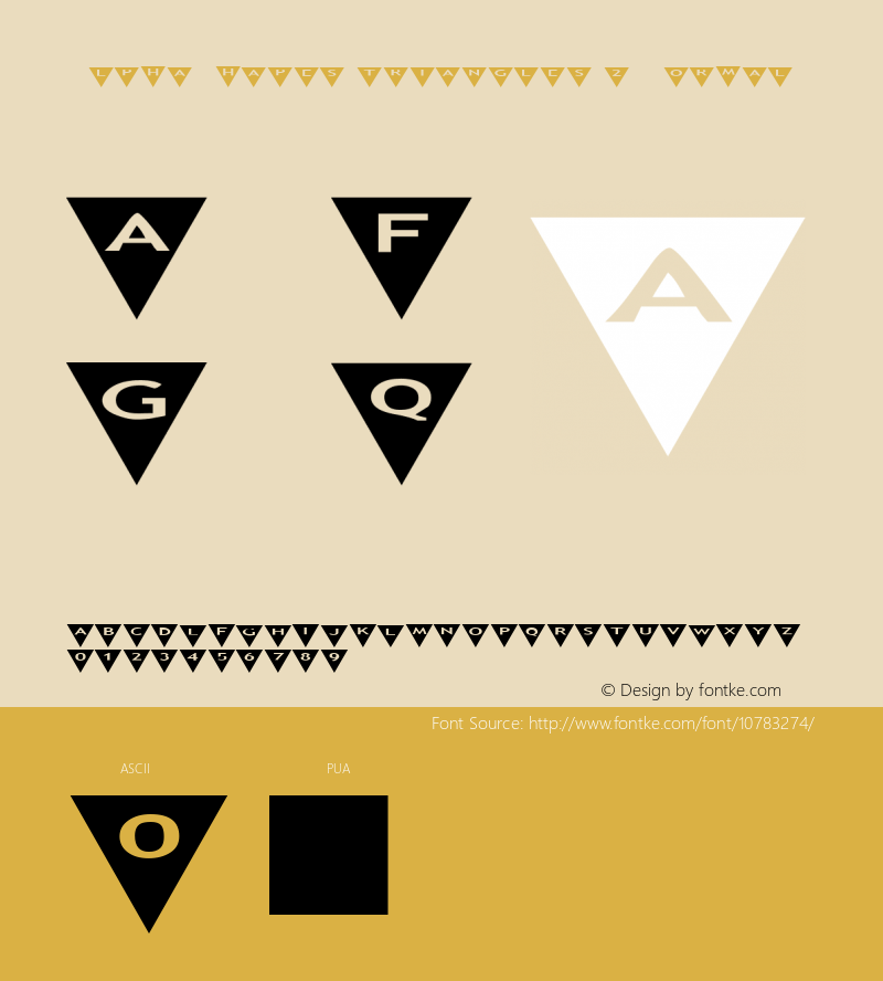 AlphaShapes triangles 2 Normal 2.0 - October 2005 - freeware font图片样张