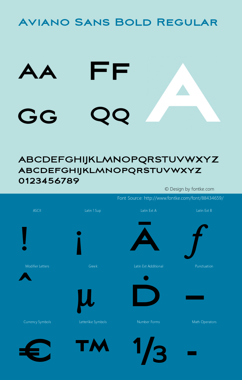 Aviano Sans W05 Bold Version 1.000 2007 initial release图片样张