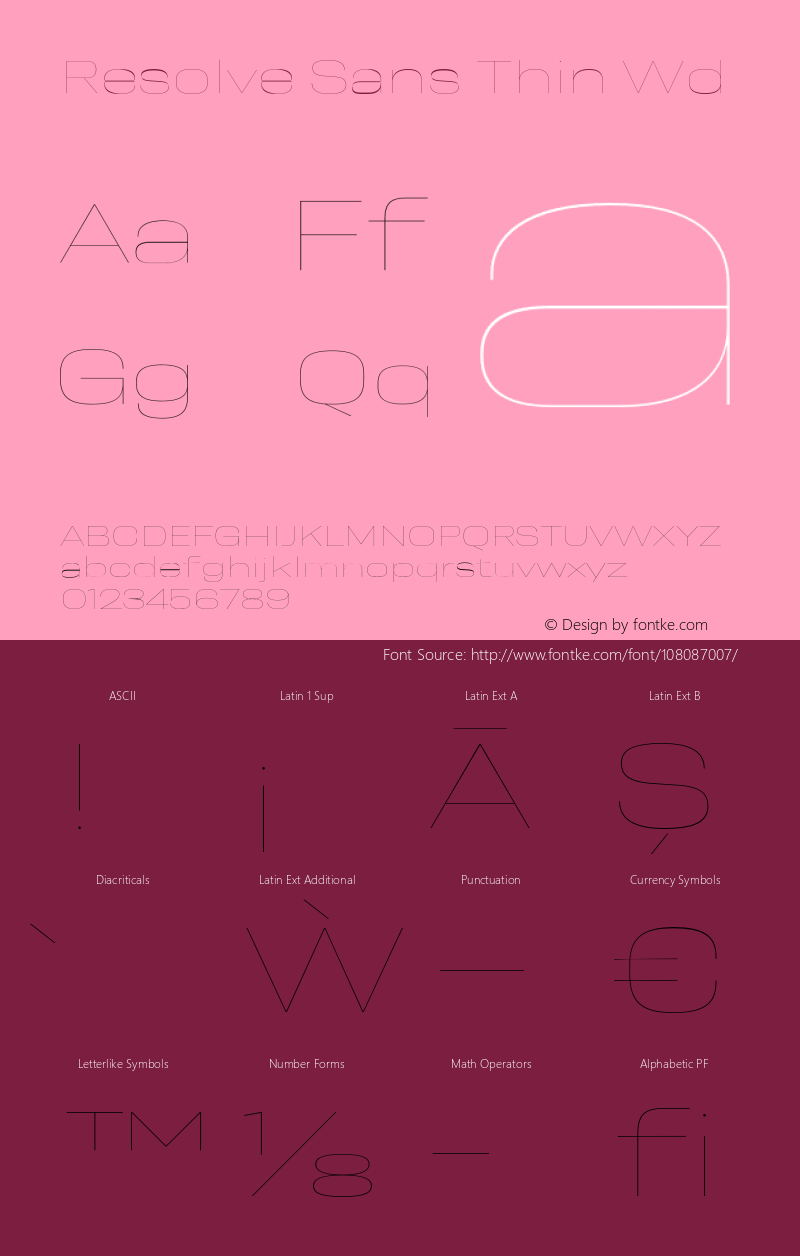 Resolve Sans Thin Wd Version 1.000;hotconv 1.0.109;makeotfexe 2.5.65596图片样张