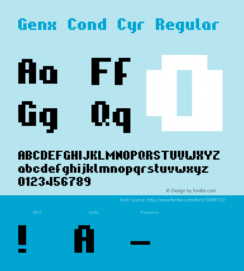 Genx Cond Cyr Regular Macromedia Fontographer 4.1 27.11.00图片样张