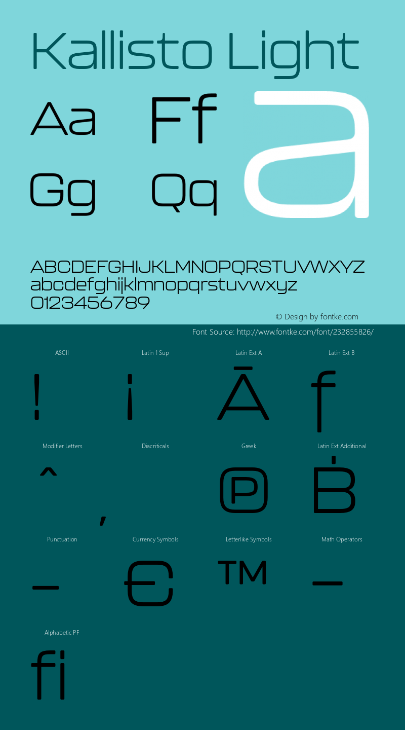 Kallisto Light Version 1.000;PS 001.000;hotconv 1.0.88;makeotf.lib2.5.64775图片样张