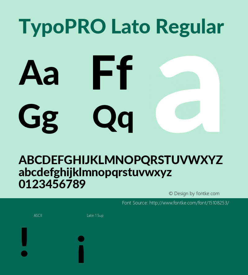 TypoPRO Lato Regular Version 2.010; 2014-09-01; http://www.latofonts.com/图片样张