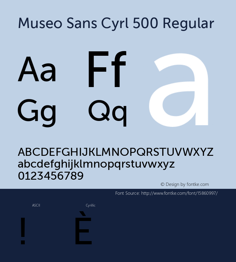 Museo Sans Cyrl 500 Regular Version 1.023; ttfautohint (v1.4.1)图片样张