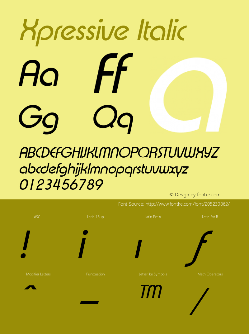 Xpressive Italic Altsys Fontographer 3.5  7/17/96图片样张