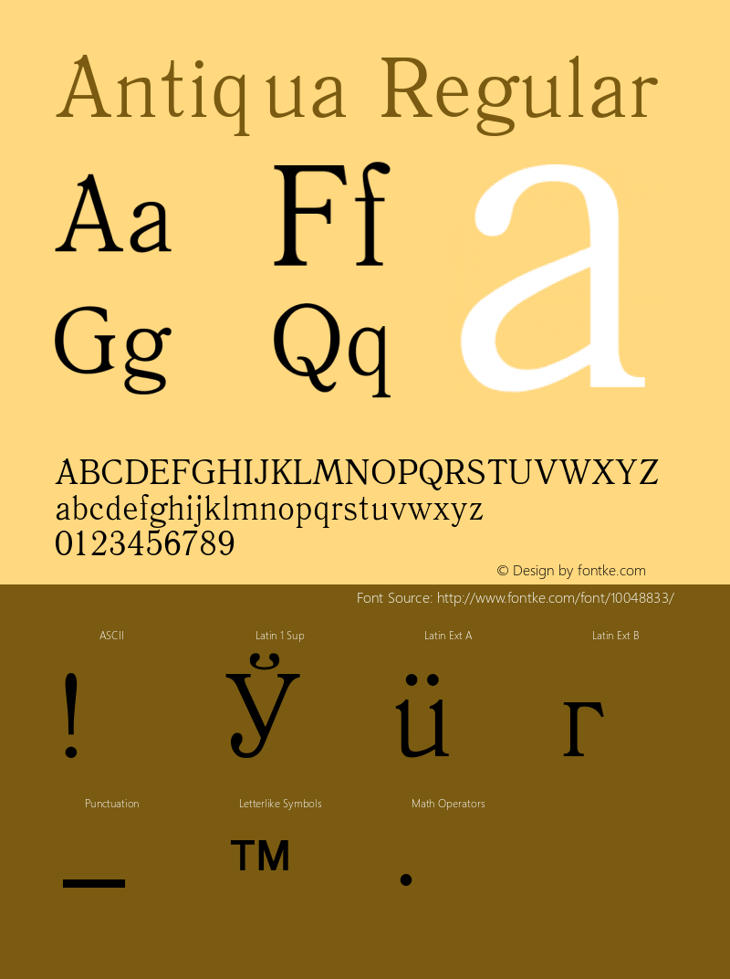 Antiqua Regular Converted from t:\ANT45___.TF1 by ALLTYPE图片样张