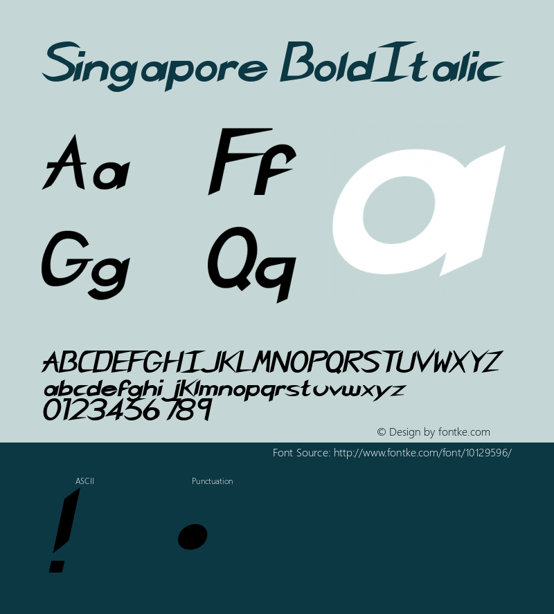 Singapore BoldItalic Rev. 003.000图片样张