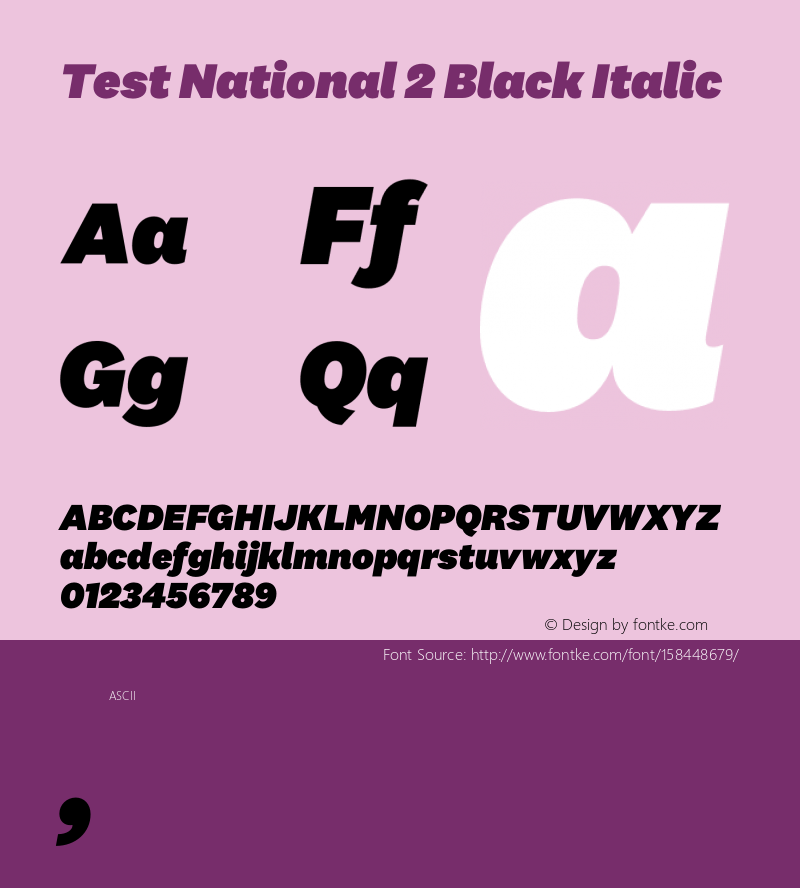 Test National 2 Black Italic Version 1.004;hotconv 1.0.116;makeotfexe 2.5.65601图片样张