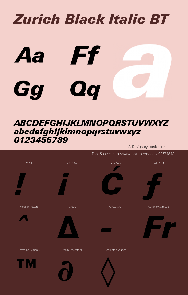 Zurich Black Italic BT mfgpctt-v1.52 Tuesday, January 12, 1993 4:21:30 pm (EST)图片样张