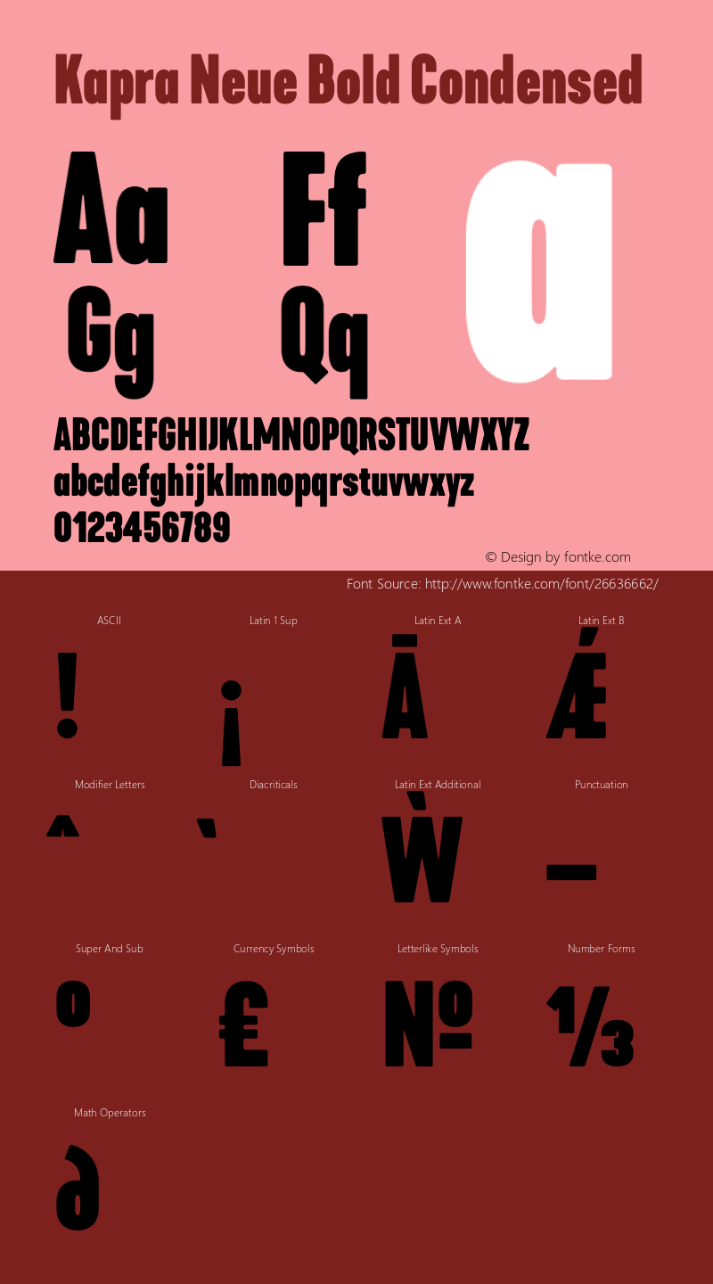 Kapra Neue Bold Condensed Version 1.000;PS 001.000;hotconv 1.0.88;makeotf.lib2.5.64775图片样张