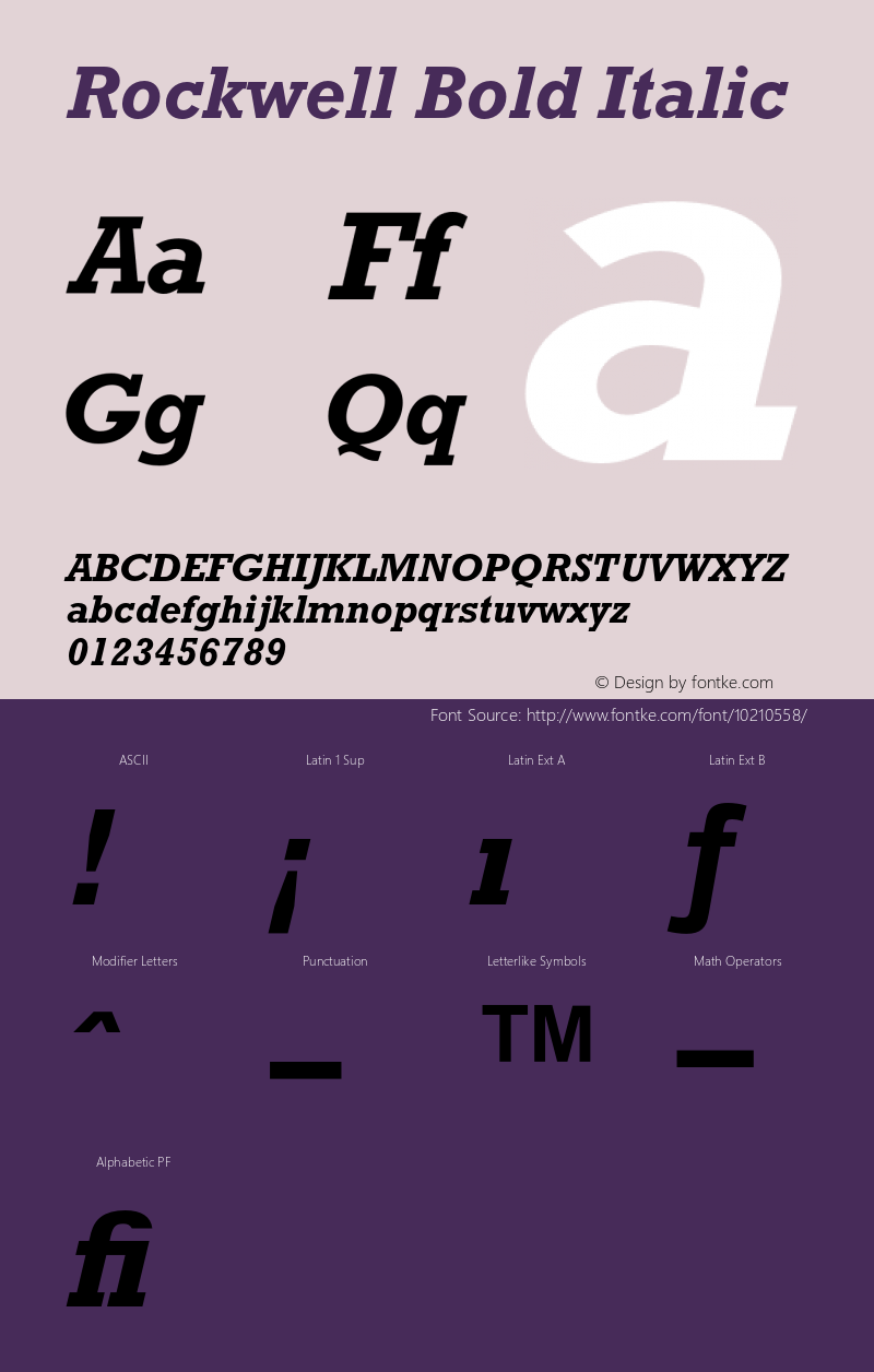 Rockwell Bold Italic 4图片样张