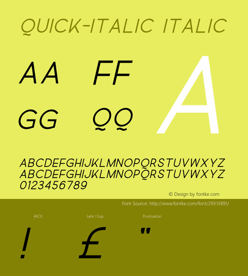 Quick-Italic Version 01.00图片样张