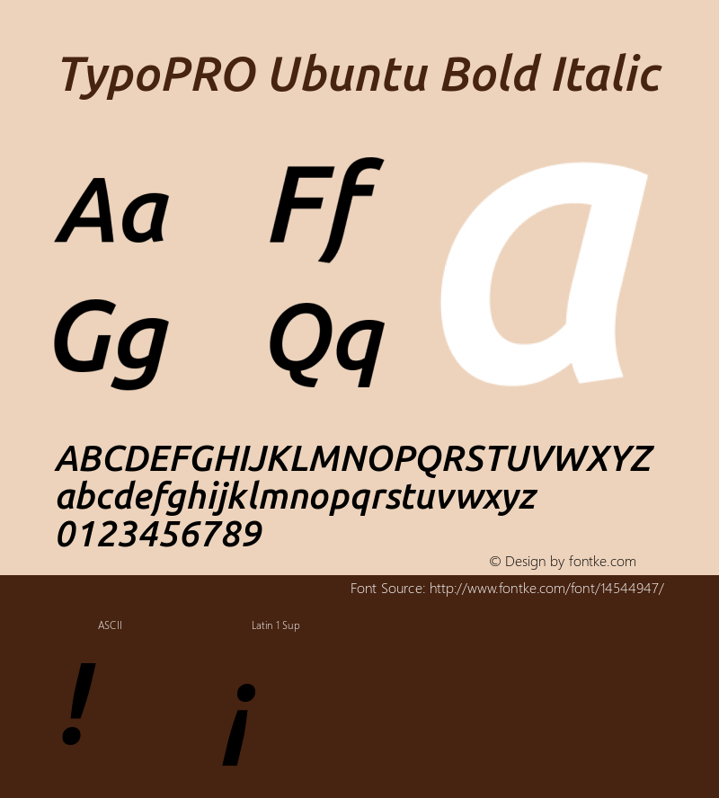 TypoPRO Ubuntu Bold Italic Version 0.80图片样张