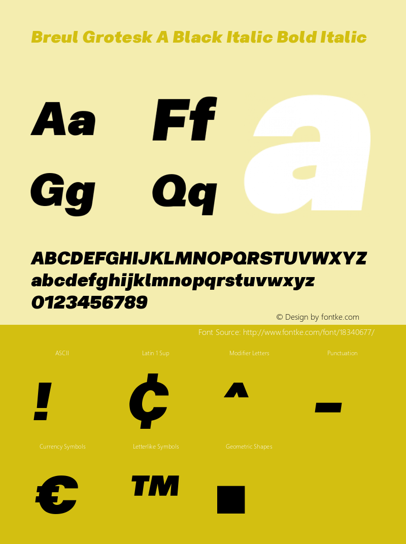 Breul Grotesk A Black Italic Bold Italic Version 1.000图片样张