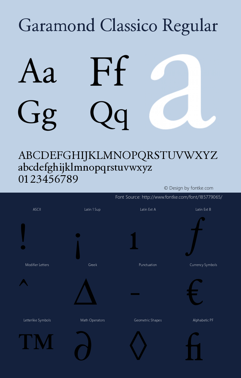 Garamond Classico Version 1.10图片样张