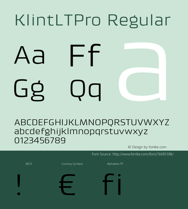 KlintLTPro Regular Version 001.001图片样张