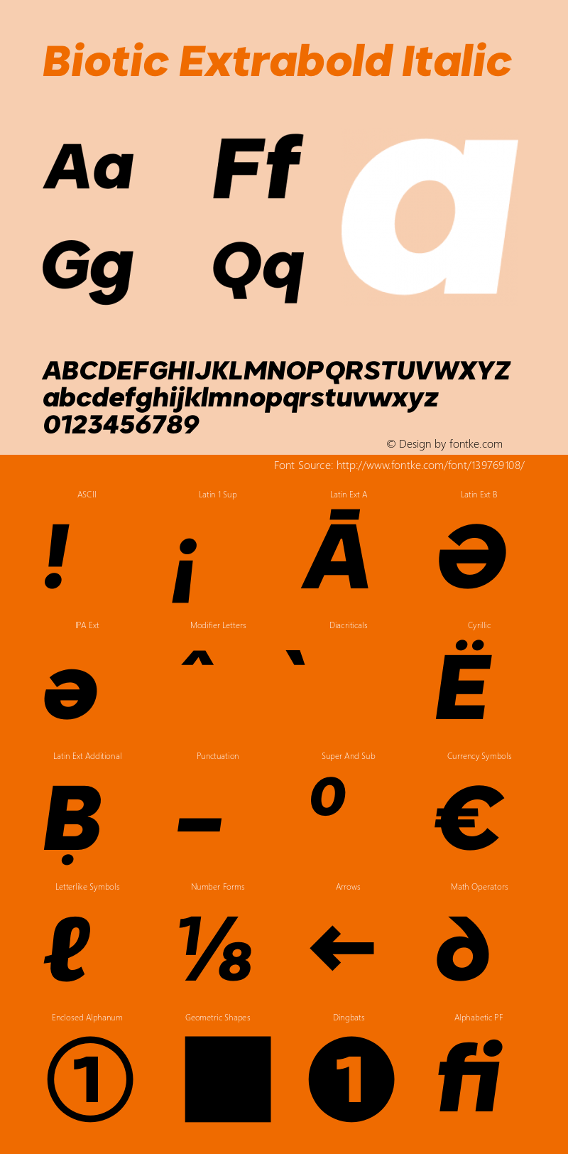 Biotic Extrabold Italic Version 1.000 | wf-rip DC20201025图片样张