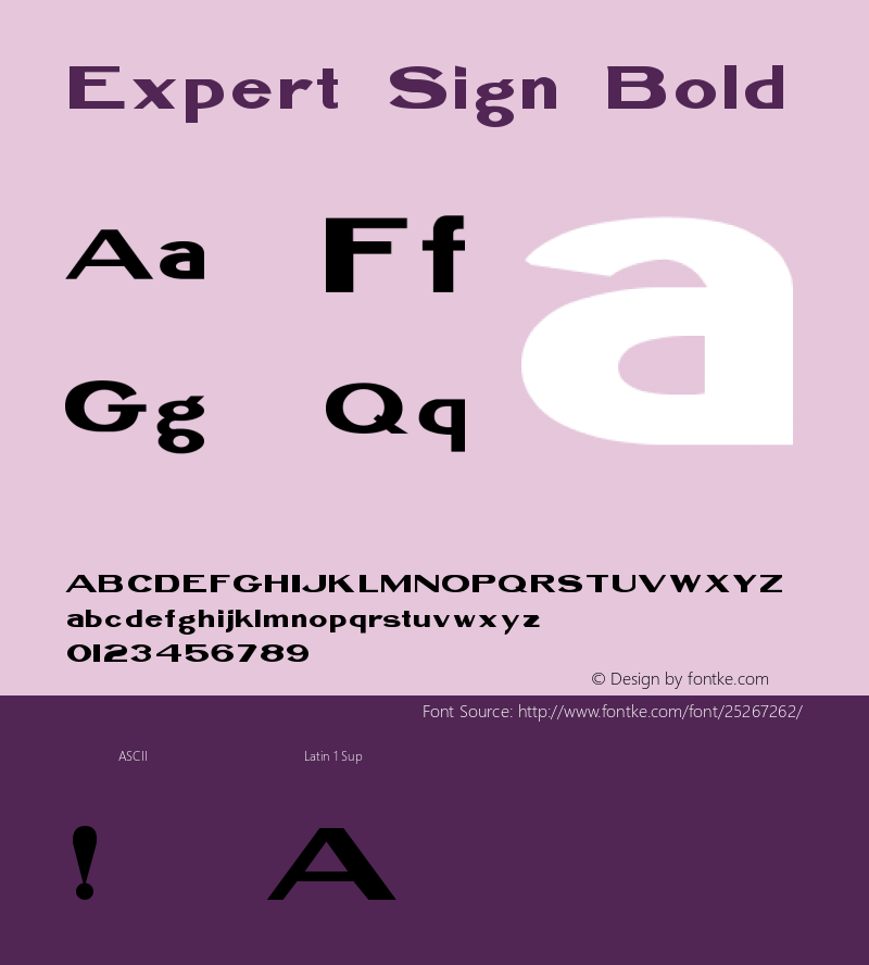 Expert Sign Bold Version 1.006;Fontself Maker 2.1.2图片样张