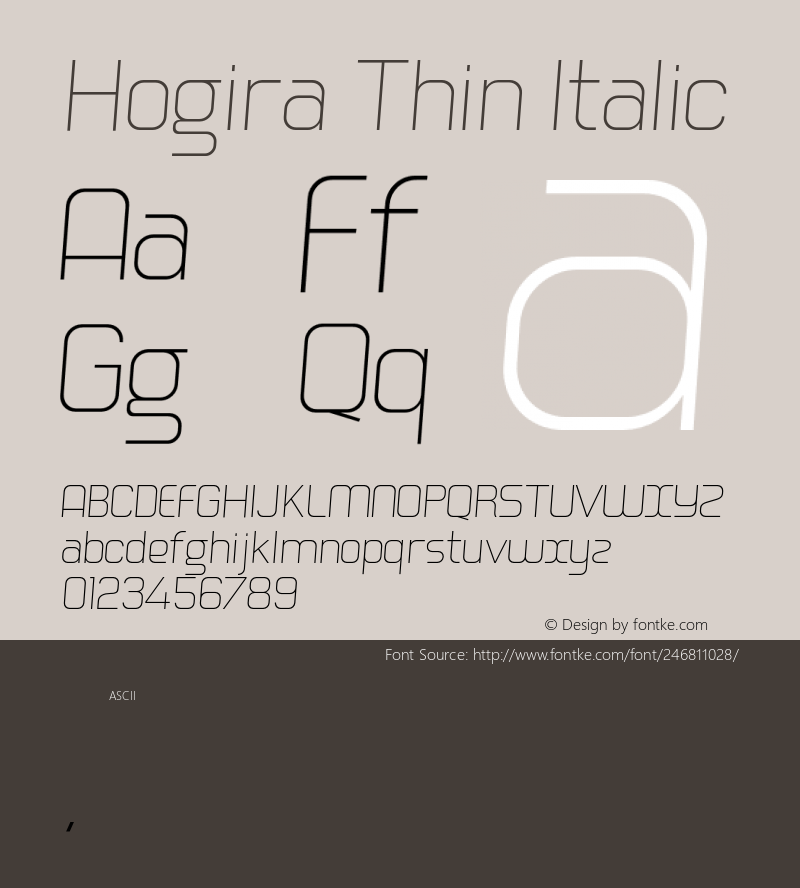 Hogira-ThinItalic Version 1.000图片样张