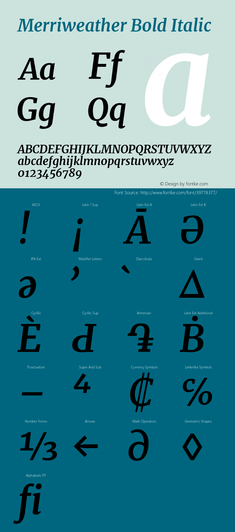 Merriweather Bold Italic Version 2.002图片样张