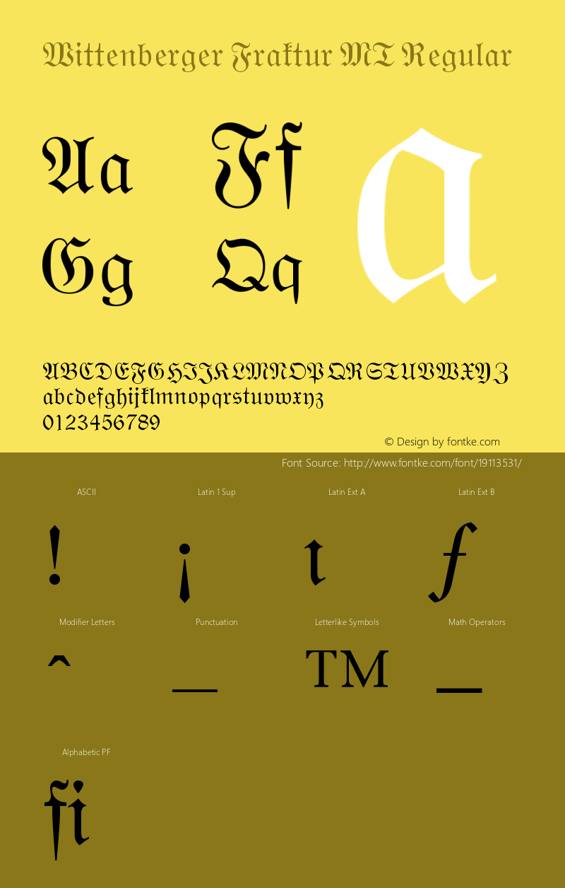 Wittenberger Fraktur MT Version 001.000图片样张