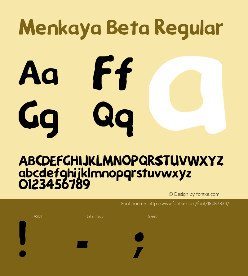 Menkaya Beta Regular Version 1.00 July 8, 2010, initial release图片样张