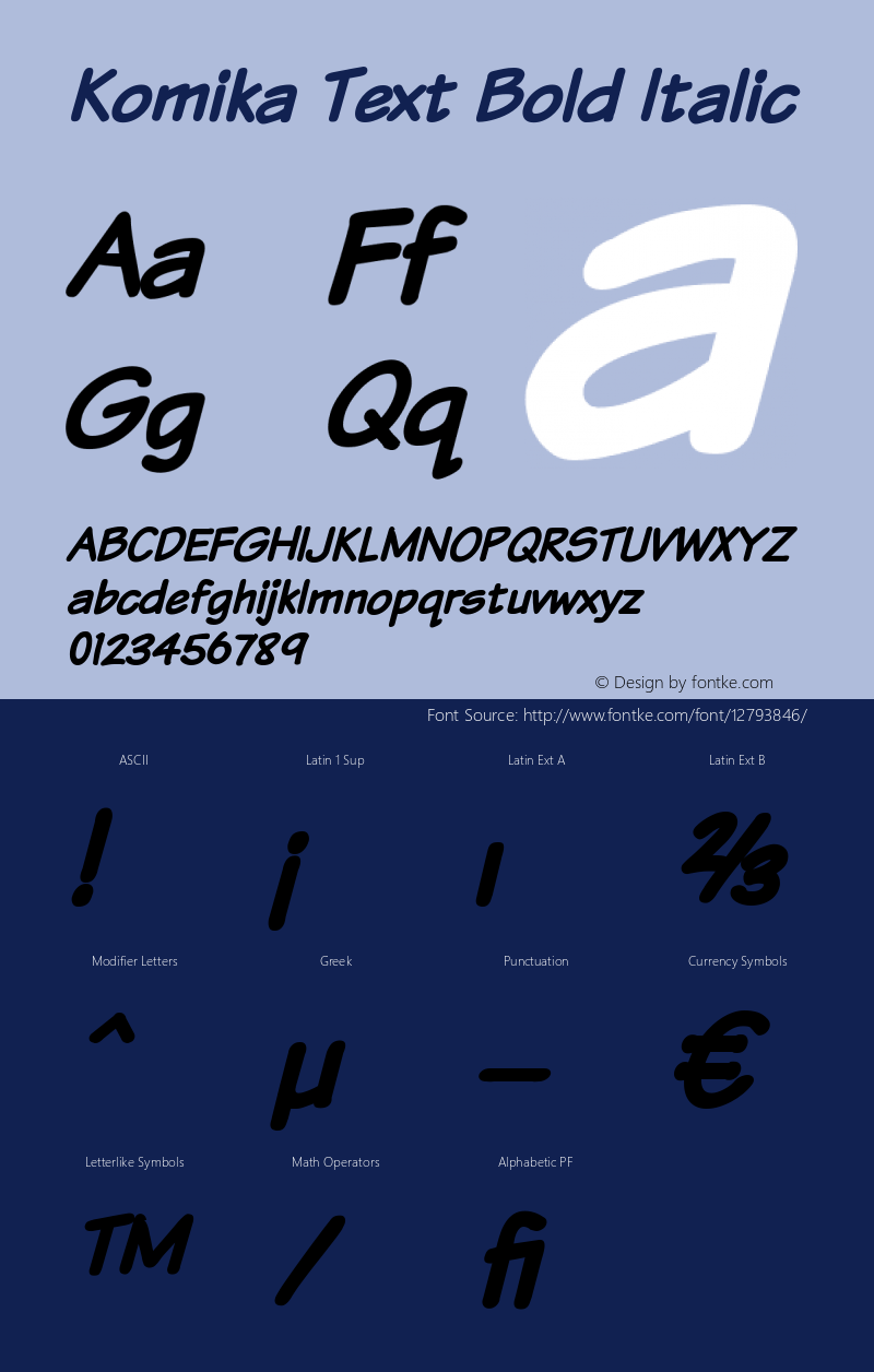 Komika Text Bold Italic 2.0图片样张