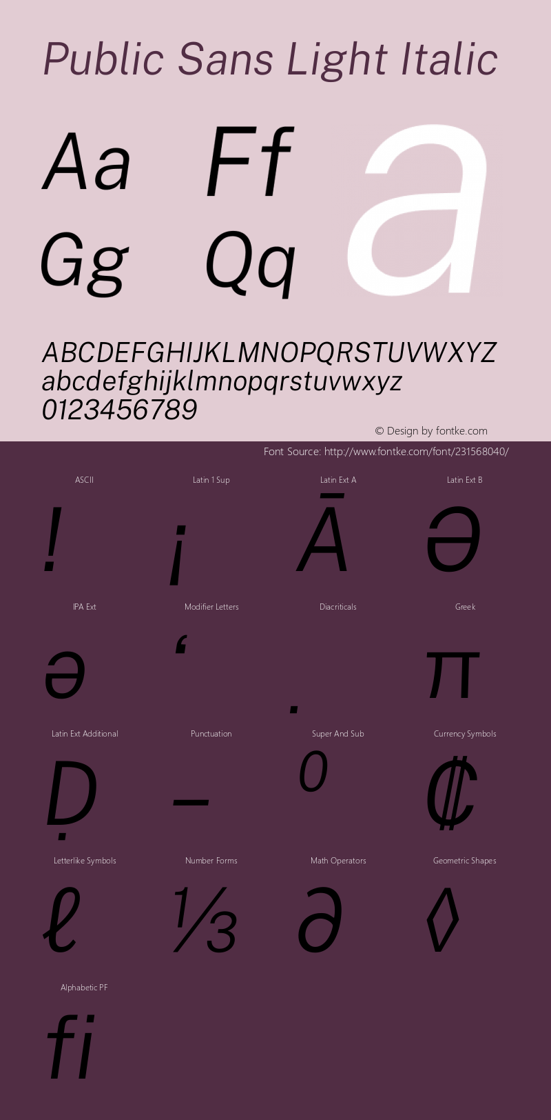 Public Sans Light Italic Version 2.001图片样张