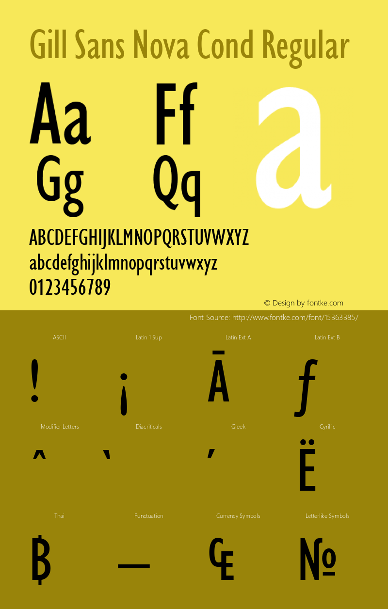 Gill Sans Nova Cond Regular Version 1.01图片样张