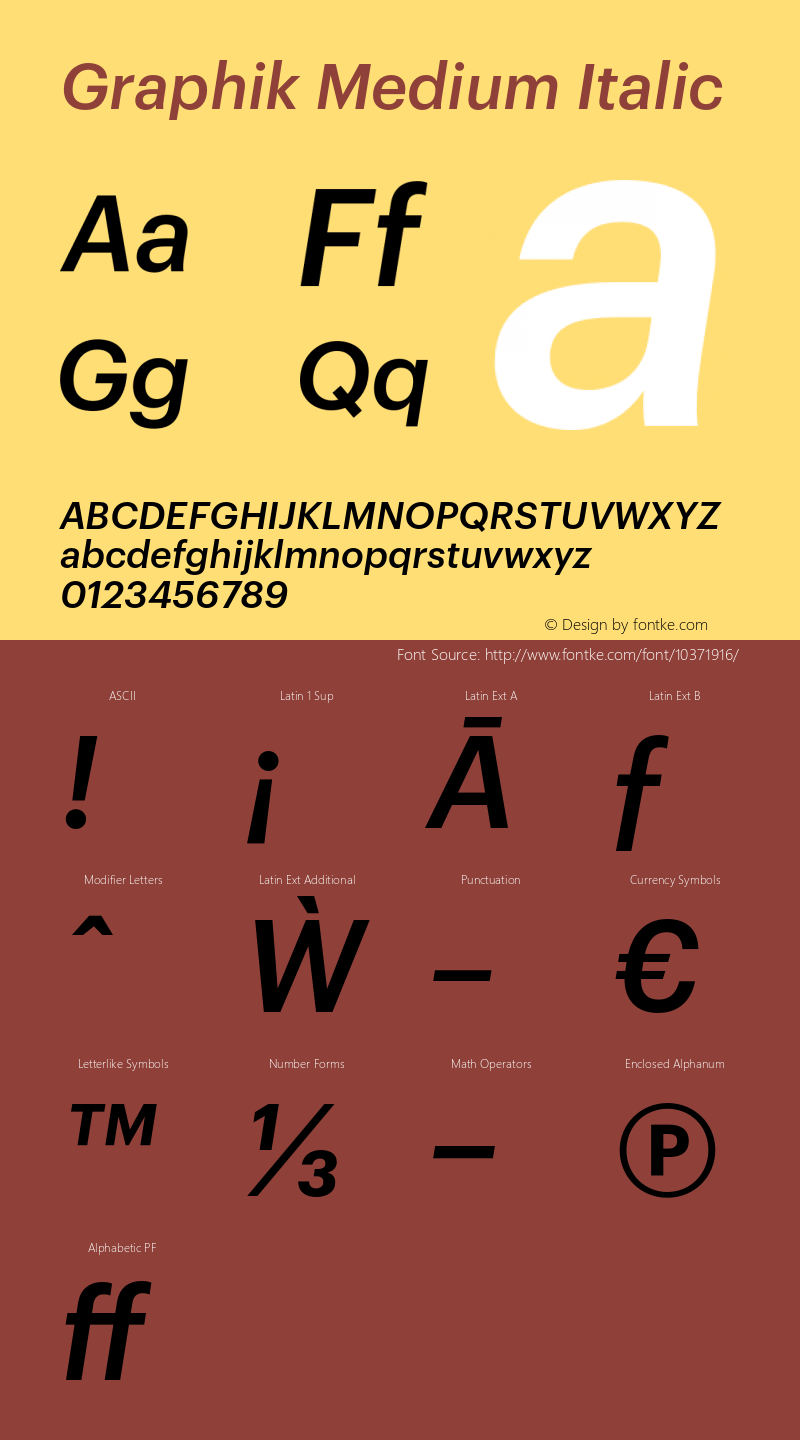 Graphik Medium Italic Version 1.001;PS 001.001;hotconv 1.0.57;makeotf.lib2.0.21895图片样张