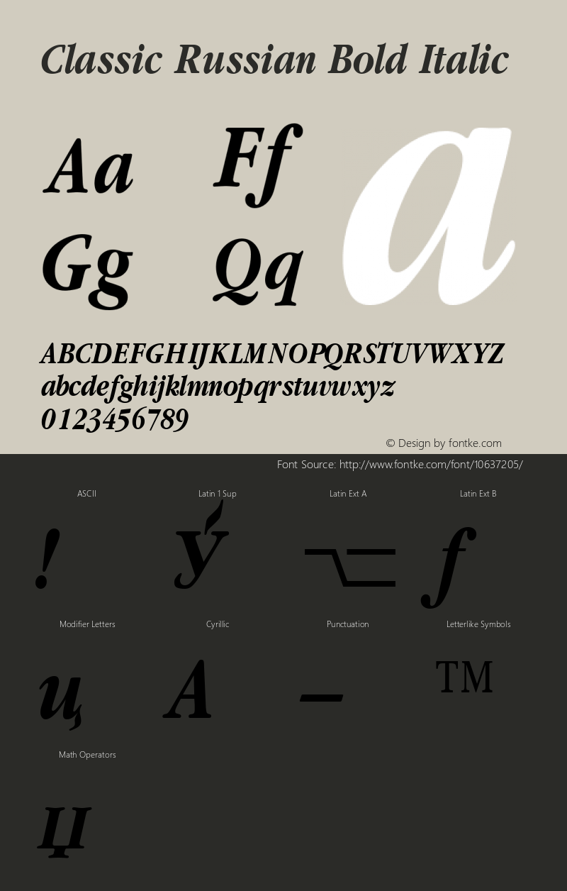 Classic Russian Bold Italic 001.001图片样张