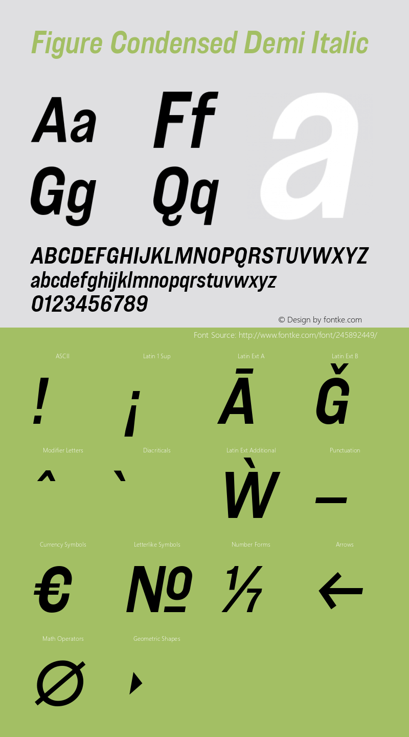 Figure Condensed Demi Italic Version 1.000;ttfautohint (v1.8.2)图片样张