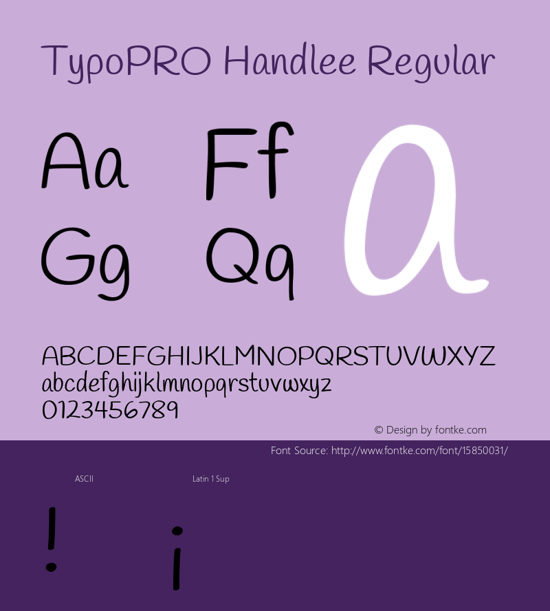 TypoPRO Handlee Regular Version 1.001图片样张
