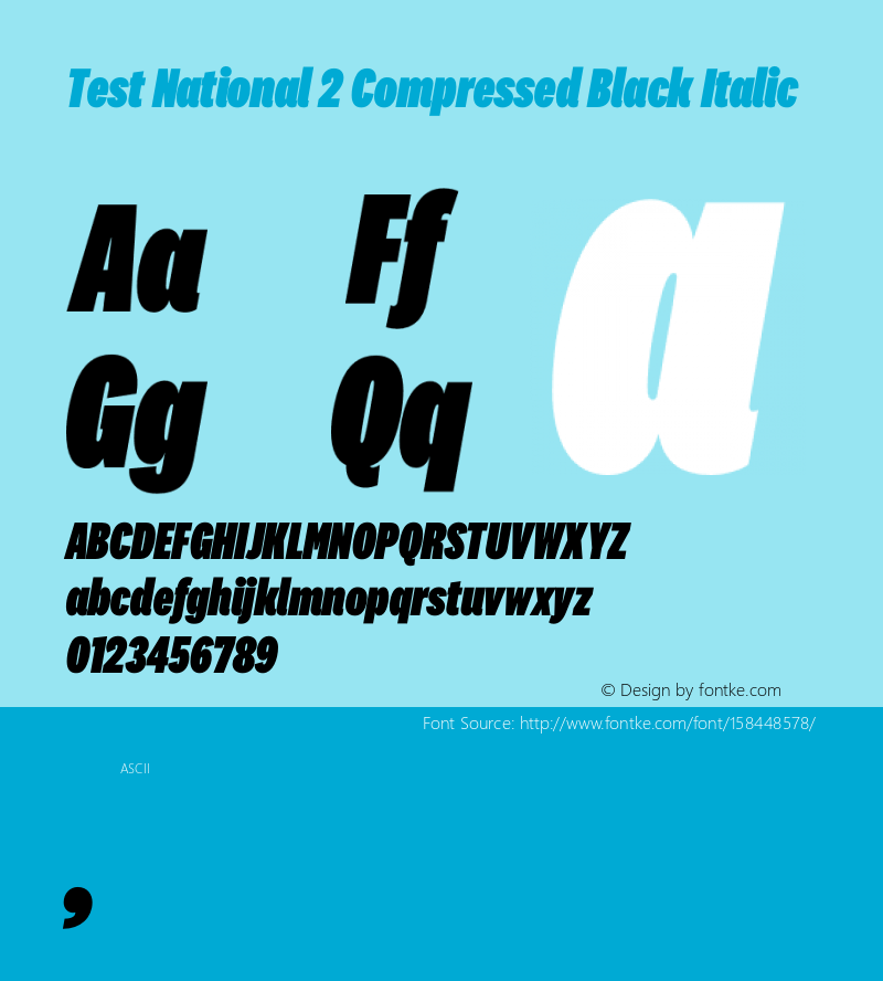 Test National 2 Cmp Bk Italic Version 1.004;hotconv 1.0.116;makeotfexe 2.5.65601图片样张