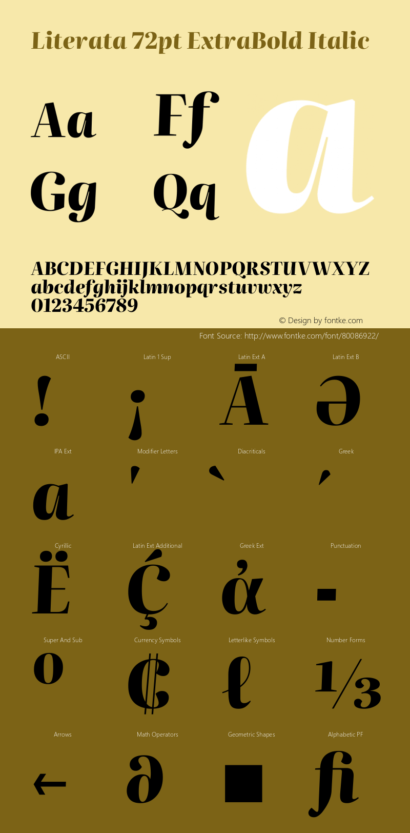 Literata 72pt ExtraBold Italic Version 3.002图片样张