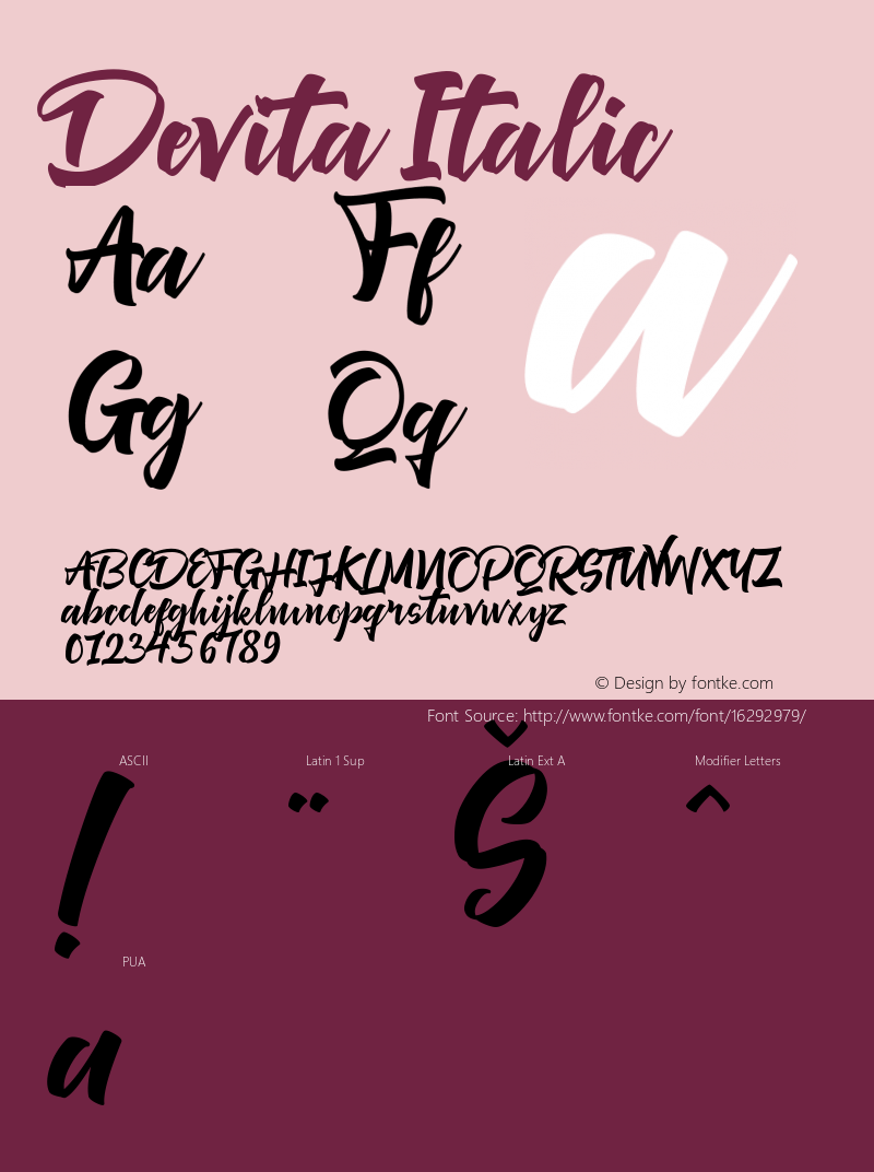 Devita Italic 1.000图片样张