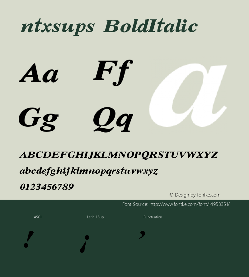 ntxsups BoldItalic Version 1.05图片样张
