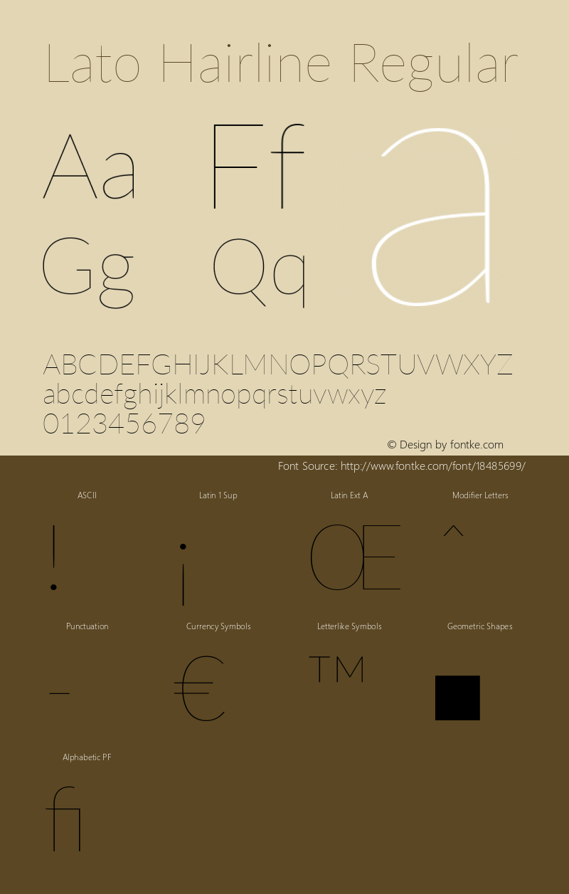 Lato Hairline Regular Version 2.015; 2015-08-06; http://www.latofonts.com/图片样张