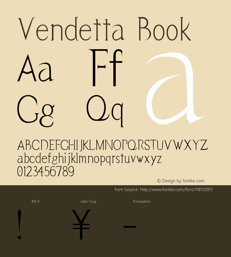 Vendetta Book Version Macromedia Fontograp图片样张