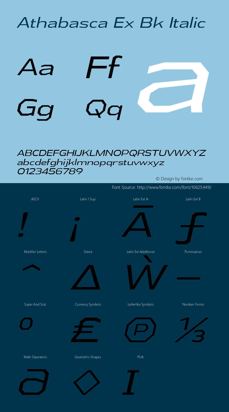 Athabasca Ex Bk Italic Version 1.000图片样张