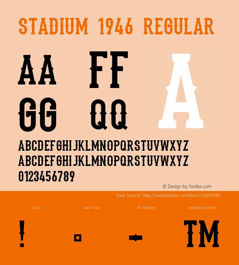 Stadium1946-Regular Version 1.001;PS 001.001;hotconv 1.0.56;makeotf.lib2.0.21325图片样张