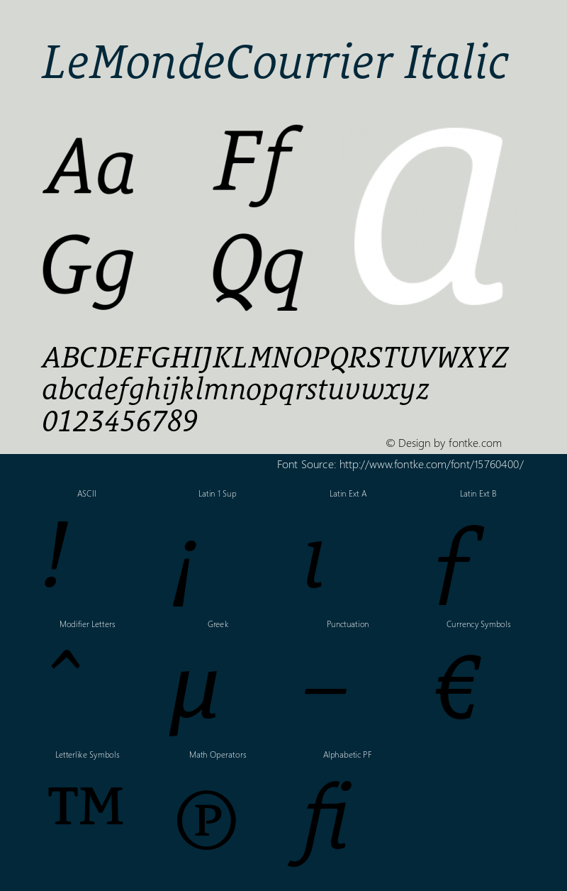 LeMondeCourrier Italic Version 001.006图片样张