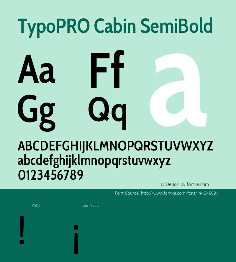 TypoPRO Cabin SemiBold Version 1.006图片样张