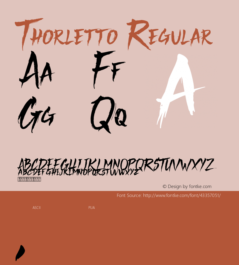 Thorletto (free) Version 1.00;August 22, 2019;FontCreator 11.5.0.2430 32-bit图片样张