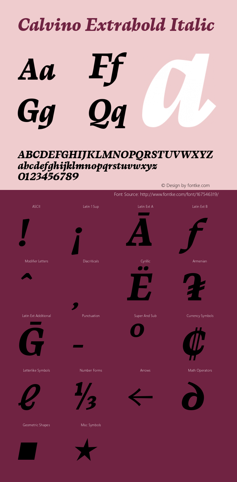 Calvino Extrabold Italic Version 1.000;FEAKit 1.0图片样张