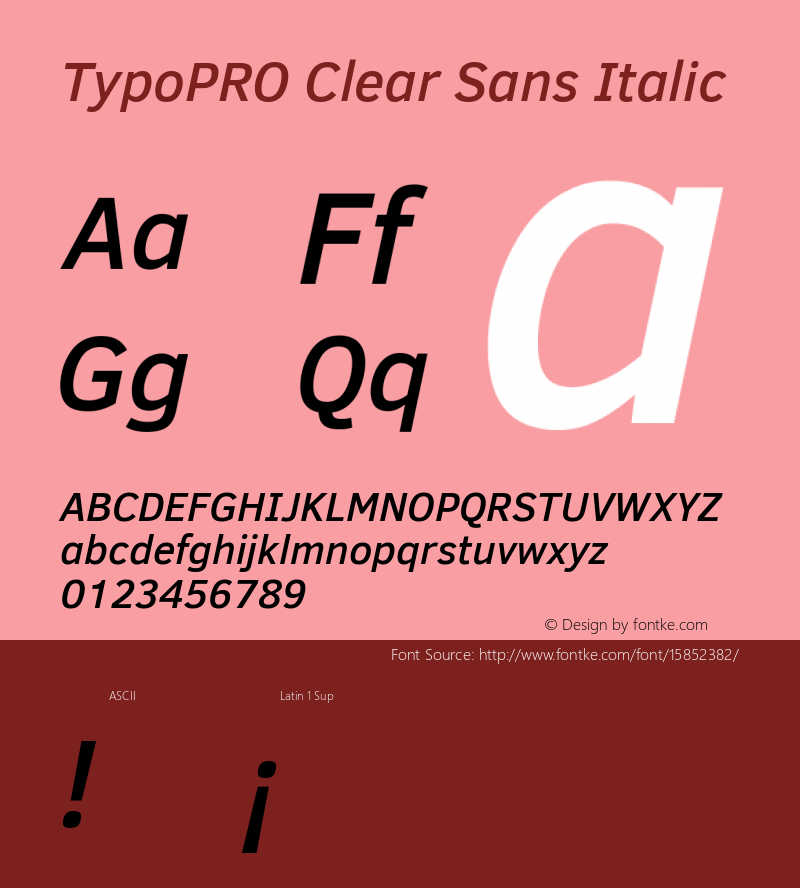 TypoPRO Clear Sans Italic Version 1.00图片样张