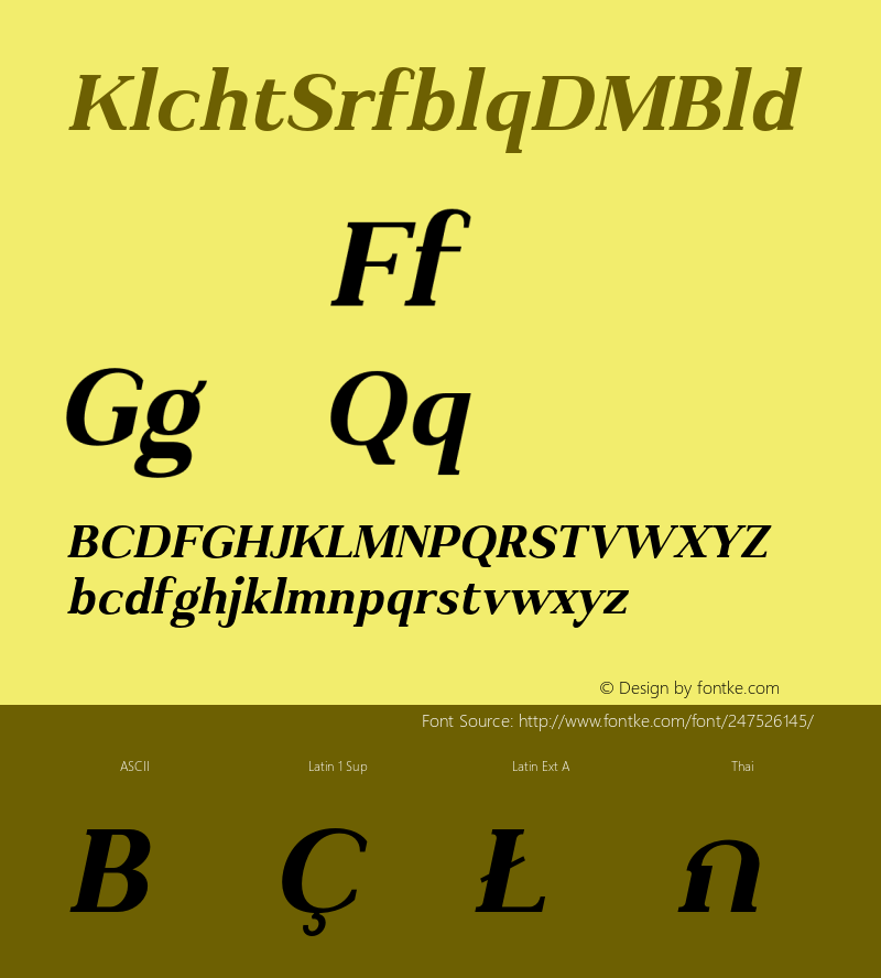 Kulachat Serif Oblique DEMO Bold Version 1.2图片样张