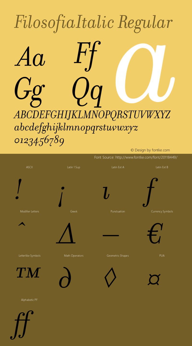 FilosofiaItalic Version 4.0; release图片样张