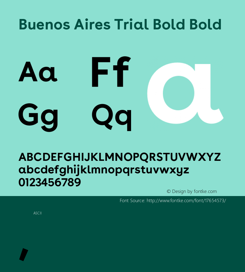 Buenos Aires Trial Bold Bold Version 9.000;PS 009.000;hotconv 1.0.88;makeotf.lib2.5.64775图片样张